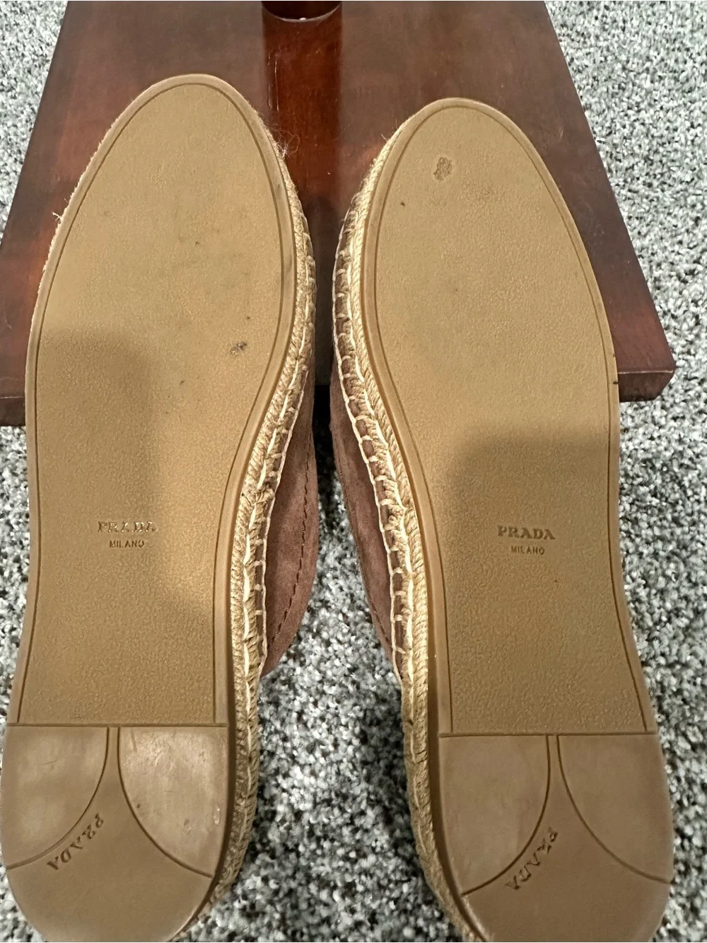 Prada Brown Suede Slip-On Espadrilles